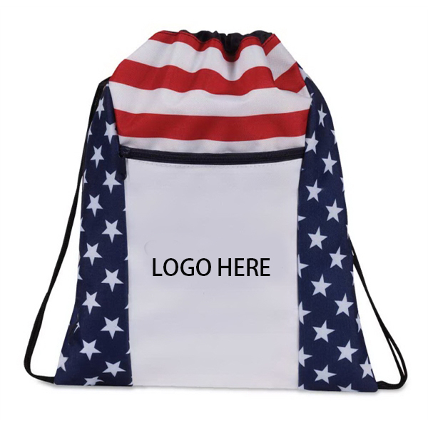 Patriotic draw string backpack