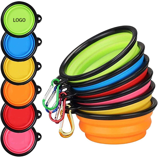 Silicone Collapsible Pet Bowl With Carabiner