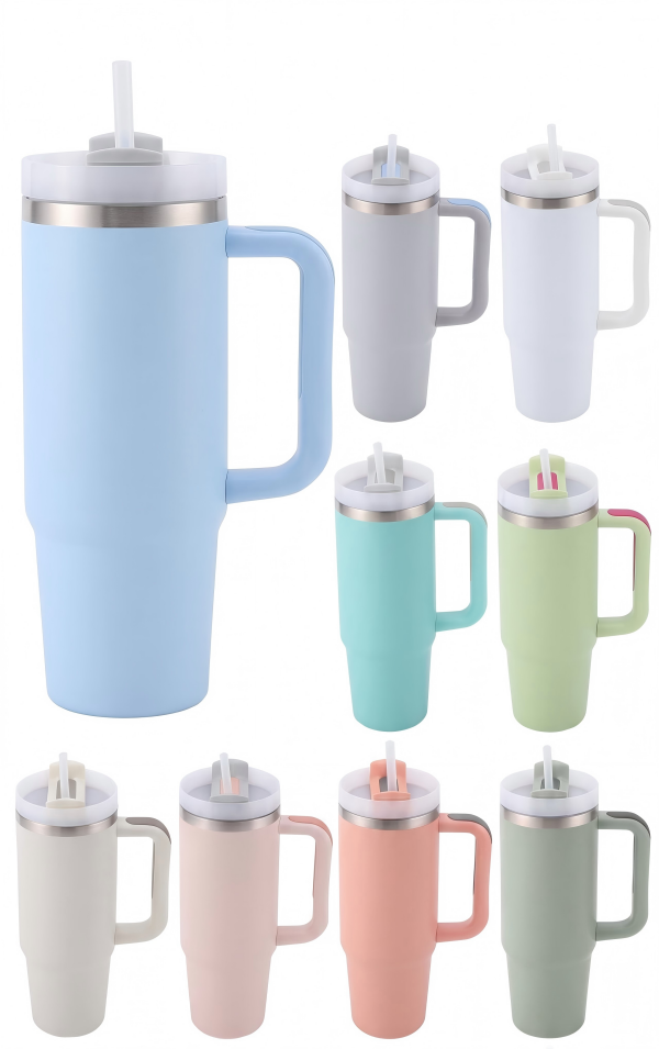 30 Oz Insulated Car Tumbler With Straw & Handle