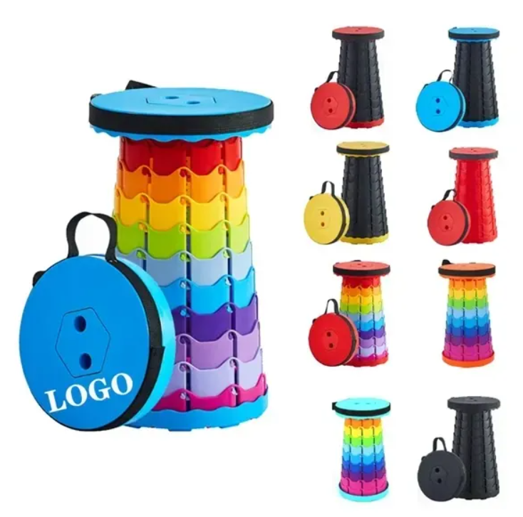 Portable Retractable Folding Stool Collapsible Telescoping