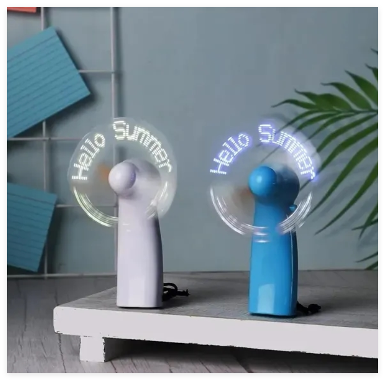 Mini Portable Handy LED Flashing Message Fan