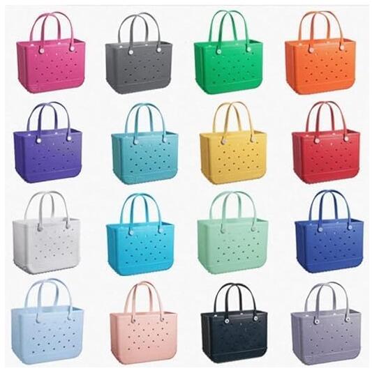 EVA Waterproof Beach Tote, Rubber Travel Bags Sandproof Large Size Handbag for Sports Gym Travel Market Outdoor