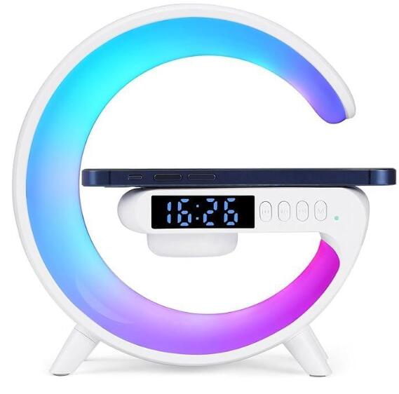 3 in 1 LED Night Light with 10W Wireless Charger, Multifunctional RGB Night Light, Bluetooth Speaker