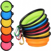 Silicone Collapsible Pet Bowl With Carabiner Silicone Collapsible Pet Bowl With Carabiner