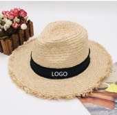 Raffia Straw Ribbon Summer Hat