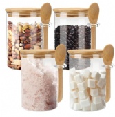 Glass Sugar Container with Spoon - 4 Pack Glass Sugar Container with Spoon - 4 Pack